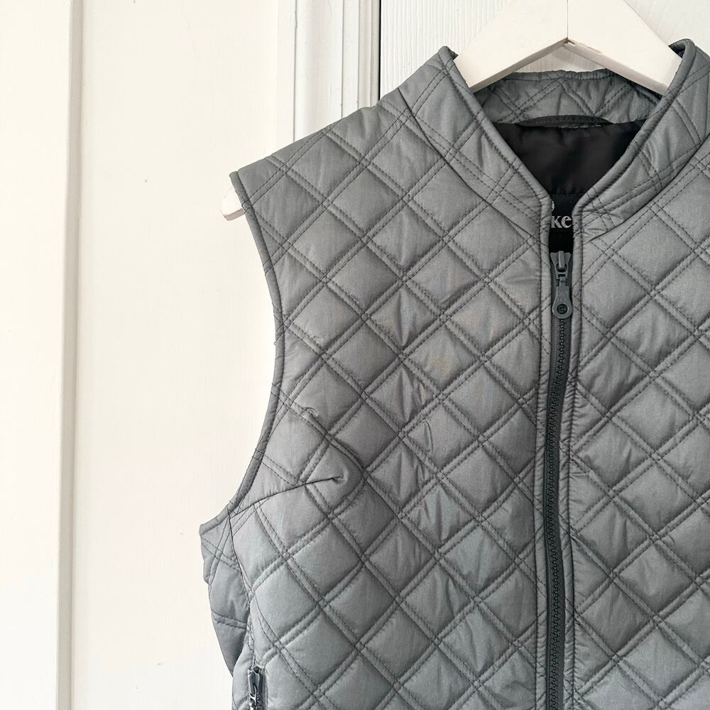 Pikeur Silver Grey Quilted Equestrian Preppy Riding Full Zip Vest Women 10 - Picture 2 of 12